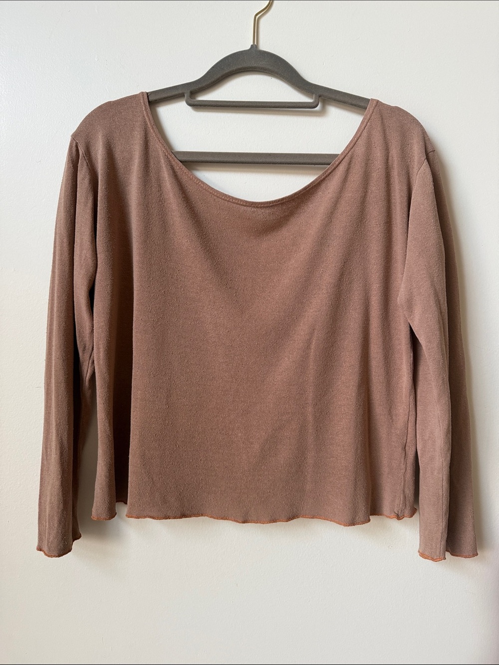 OZMA 100% silk raw knit delicate top scoop back